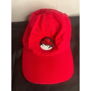 Red Hat Society Baseball Cap Red Embroidered Logo Adjustable Strap
